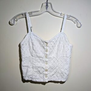 Hollister White Floral Lace Corset Camisole Size XS